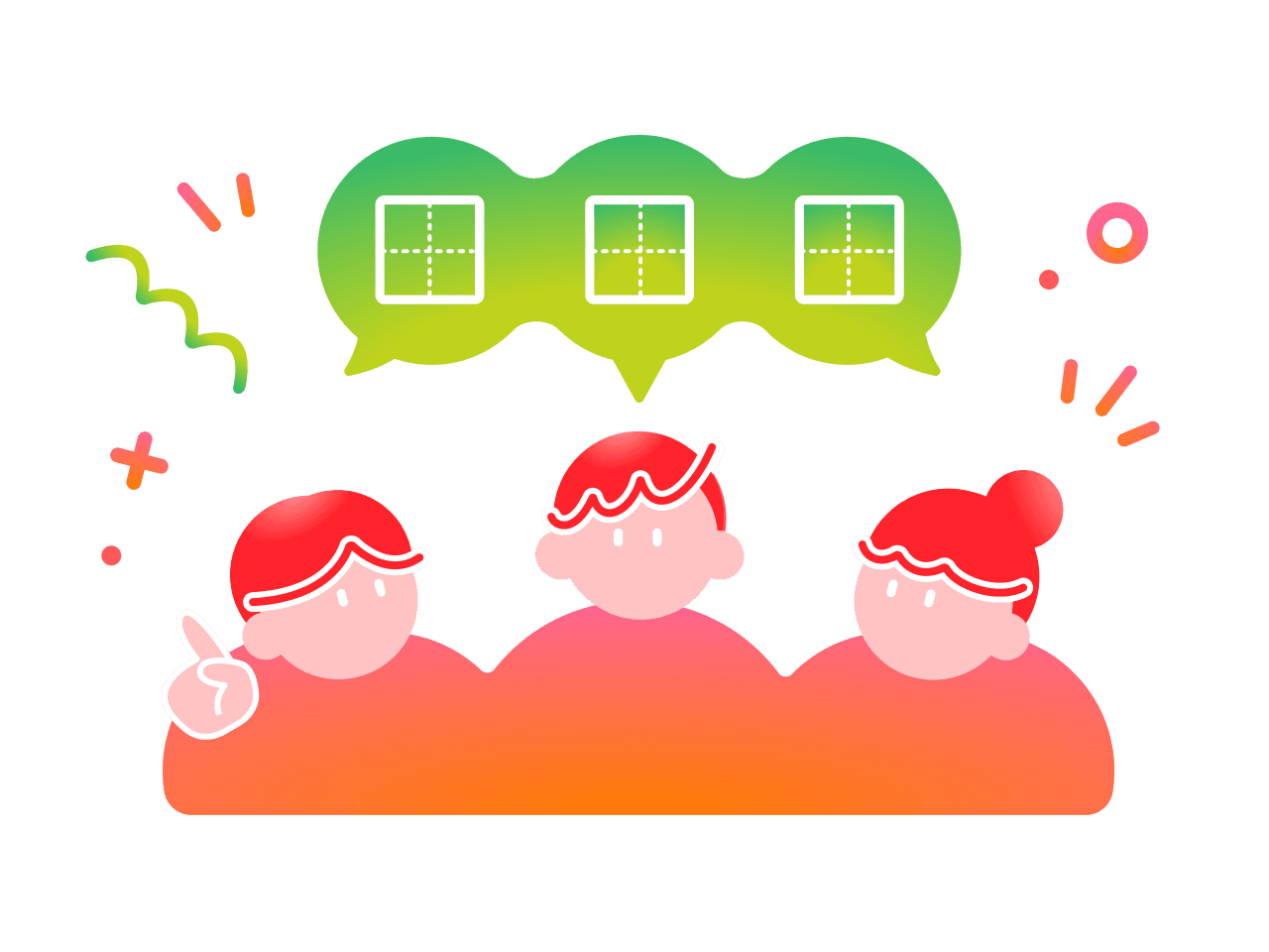 みんなでいちもじのゲームイラスト